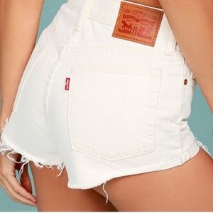 White Levi Jean Shorts